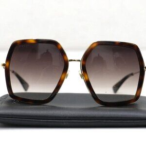 GUCCI GG106S 002 59*19 140mm Square Acetate Havana Brown *Read*